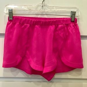 Alexis hot pink silk shorts